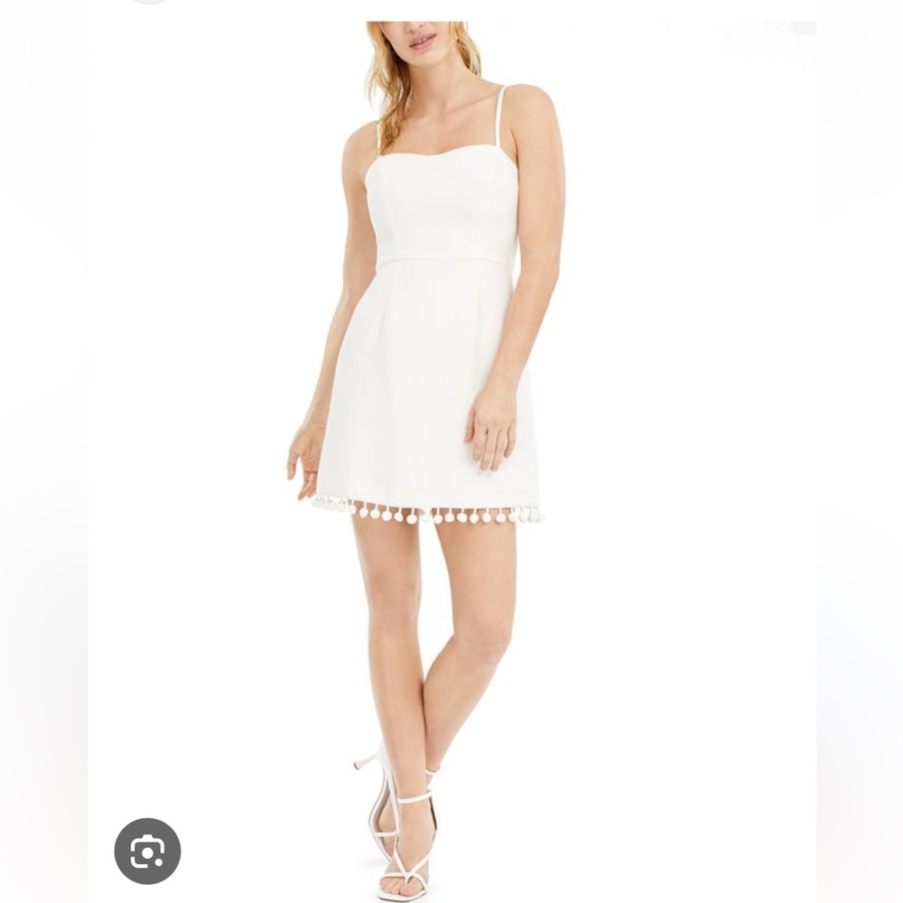 French connection white pom-pom dress